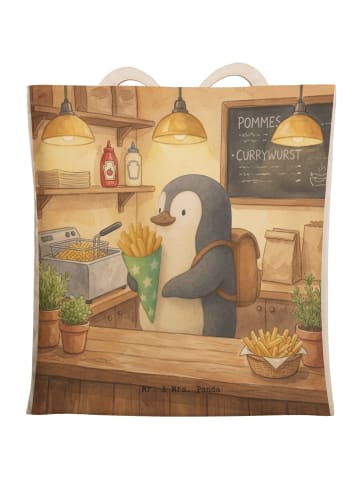 Mr. & Mrs. Panda Tasche Pinguin Pommestüte Design ohne Spruch in Weiß