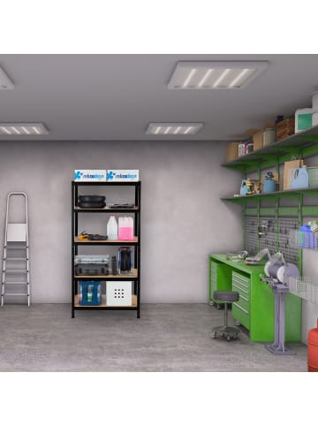 relaxdays 2x Schwerlastregal in Schwarz - (B)90 x (H)180 x (T)60 cm