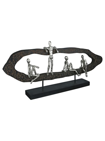 GILDE Skulptur "Hang Out" in Silber/ Schwarz - H. 35 cm - B. 75 cm