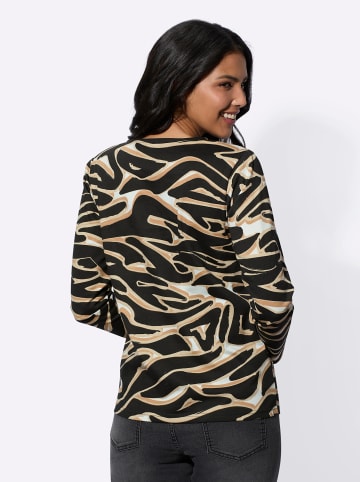 Sieh an! Rundhals-Shirt in ecru-schwarz-bedruckt