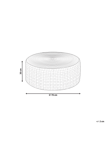 Beliani Pouf MITHI in Beige - (W) 70 x (H) 30 x (L) 70 cm