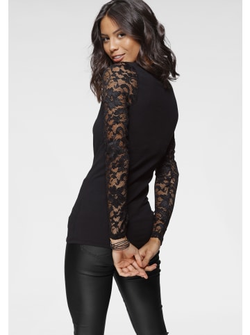 Laura Scott Spitzenshirt in schwarz