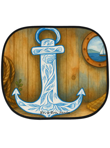 Mr. & Mrs. Panda Auto Sonnenblende Anker Blau Design ohne Spruch in Weiß