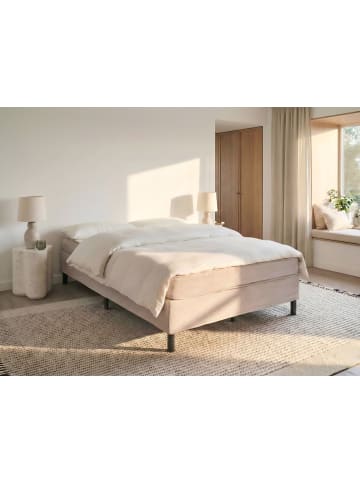 Beliani Doppelbett COUNTESS  in Beige/Braun - (W) 141 x (H) 53 x (L) 201 cm