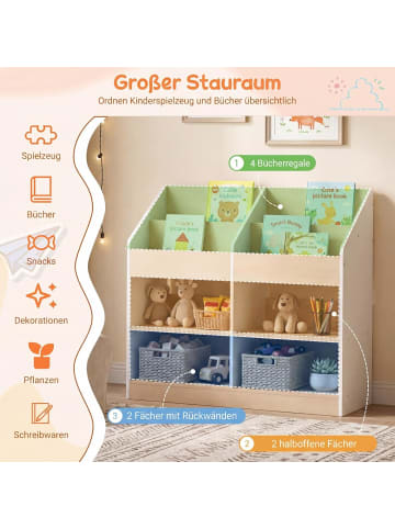 COSTWAY Bücherregal Kinder 80 x 29,5 x 80 cm in Weiß