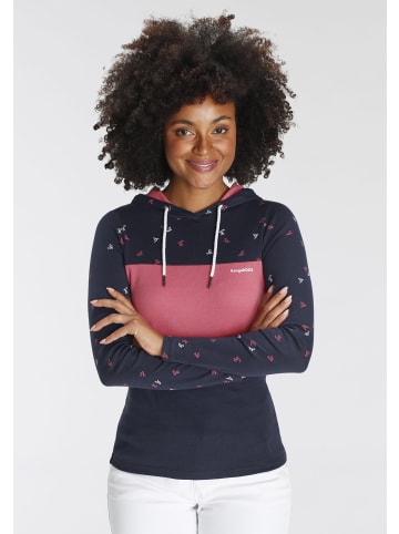 Kangaroos Kapuzenshirt in marine-himbeere