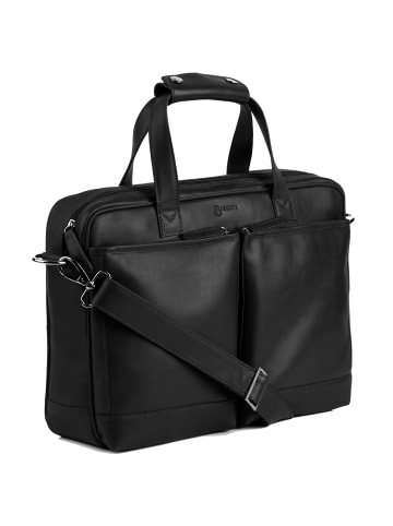 BACCINI Leder-Laptoptasche 15" echt Leder Aktentasche 15 Zoll Laptop Fach schwarz in schwarz