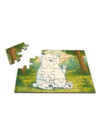 Mr. & Mrs. Panda Puzzle Eisbär Faul Design ohne Spruch in Weiß