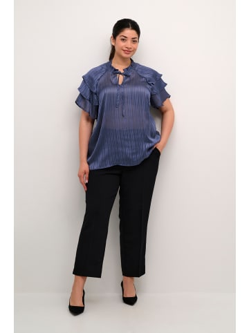 KAFFE curve Bluse kurzarm KCjola Regular fit in Blue Indigo