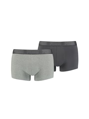 Puma Boxershorts PUMA BASIC TRUNK 2P in 008 - Dark Grey Melange / Black