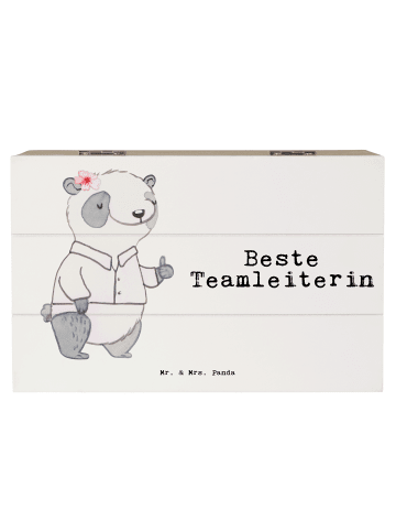 Mr. & Mrs. Panda Erinnerungsbox Panda Beste Teamleiterin mit Spruch in Weiß