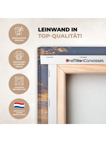MuchoWow Leinwand Bilder Sonnenuntergang Meer