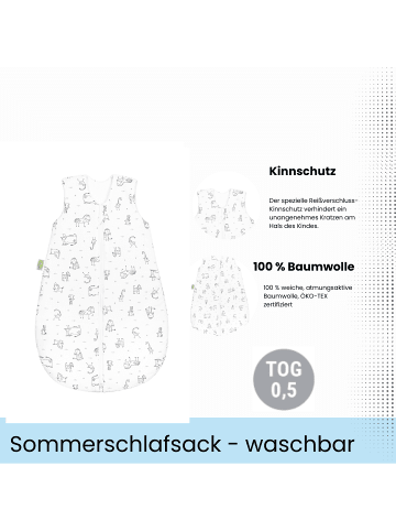 Kinderhaus Blaubär Odenwälder Sommerschlafsack Jersey TOP in Tiere Grau