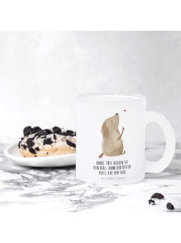 Mr. & Mrs. Panda Glas Hund Liebe mit Spruch in Transparent