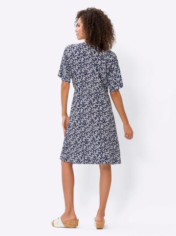Heine A-Linien-Kleid in marine-ecru-bedruckt