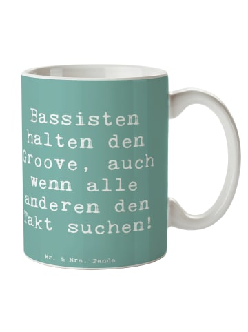 Mr. & Mrs. Panda Tasse Spruch Bassgitarre Groove mit Spruch in Meeresbrise