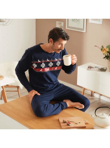 Erwin Müller Single-Jersey Schlafanzug in dunkelblau