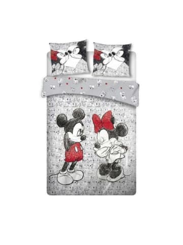 Disney Mickey Mouse Disney Mickey Mouse Doppelbettwäsche Set – 1x Deckenbezug 240x220 cm in Grau