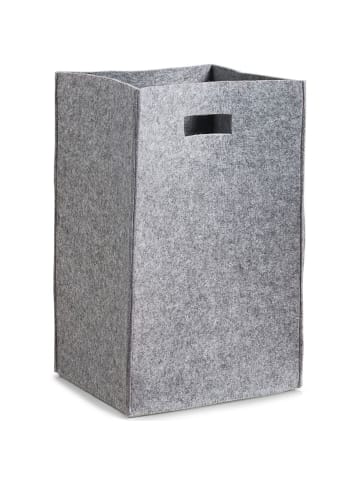 Zeller Wäschesammler, Filz Wäschekorb - grau in Grau, (B) 30 x (H) 55 x (L) 35 cm