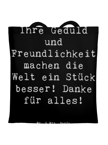Mr. & Mrs. Panda Tote Bag Spruch Erzieher-Dank mit Spruch in Schwarz