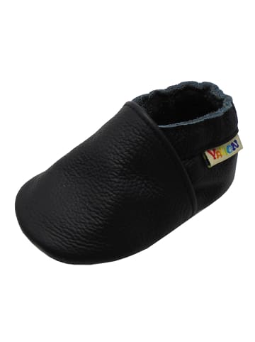 Yalion Leder-Krabbelschuhe in Schwarz