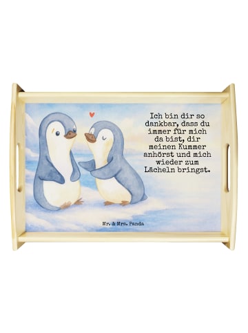 Mr. & Mrs. Panda Tablett Pinguine trösten Design mit Spruch in Weiß