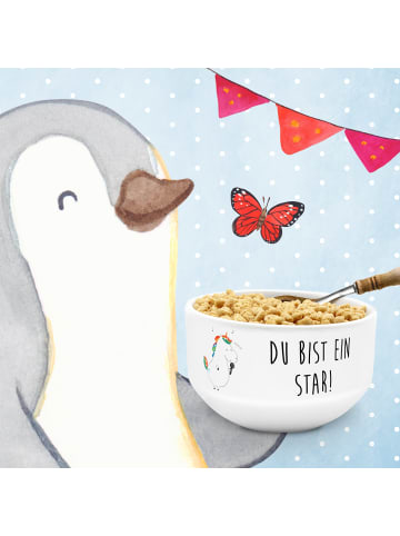 Mr. & Mrs. Panda schale Einhorn Sänger mit Spruch in Weiß