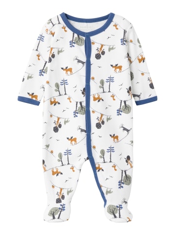 name it Baby Strampler "Forest" mit Knopf in Weiß