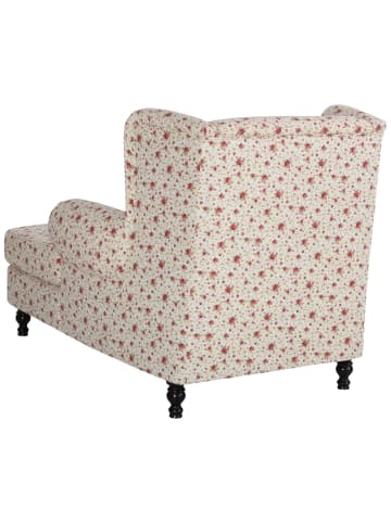 58 aufm Kessel SESSEL XXL Karley Bezug Flachgewebe Buche nussbaum dunkel / geblümt beige