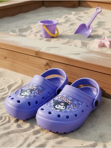 Hello Kitty Hello Kitty Clogs Kuromi kariert Sandalen Pantoletten Hausschuhe in lila