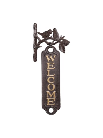 relaxdays 4 x Welcome-Schild in Braun/Gold