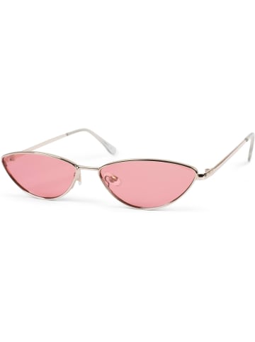 styleBREAKER Cateye Sonnenbrille in Gold / Pink getönt