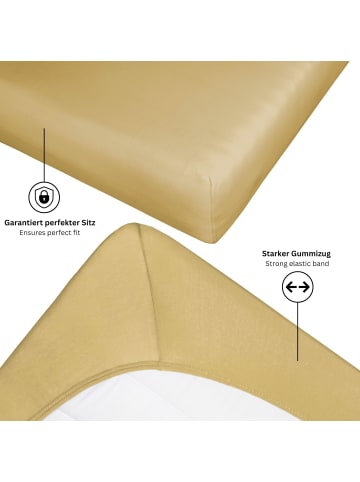 Schöner Wohnen Kollektion Spannbettlaken FLAT 1 in Gelb