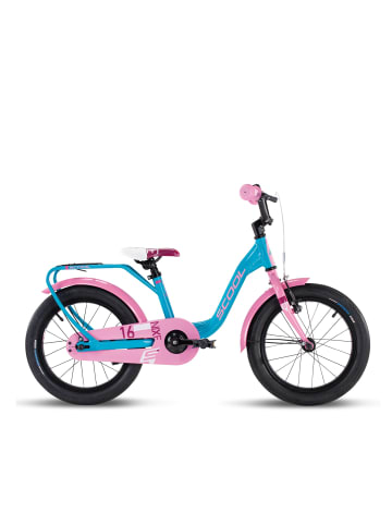 S'COOL Kinderfahrrad -  niXe 16 Zoll 1-Gang | ab 4 Jahre - Ocean/Pink