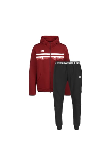 OUTFITTER Jogginganzug Ocean Fabrics Jogginganzug in rot / schwarz