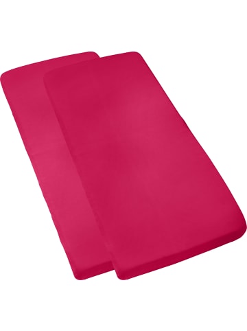 Erwin Müller Single-Jersey Kinder-Spannbettlaken im 2er-Pack Murnau in rot