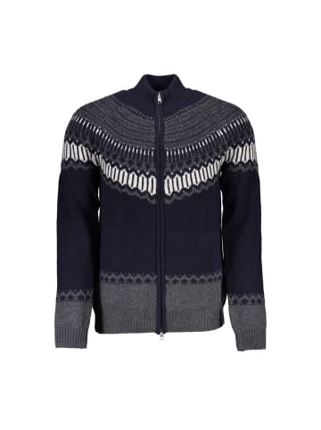 Gant Blau Elegant Lang Ärmel Reißverschluss Strickjacke in