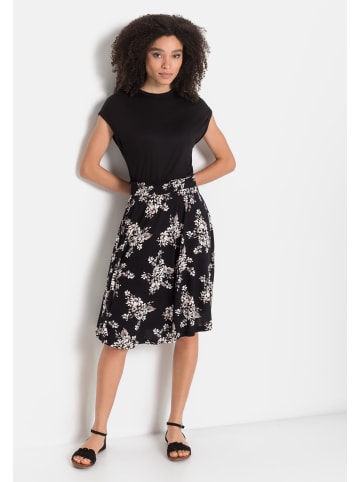 LASCANA Jerseykleid in schwarz-creme-bedruckt