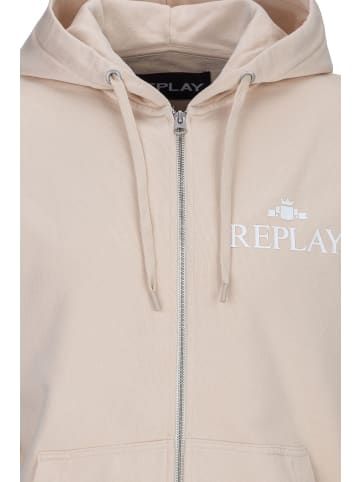 Replay Kapuzensweatshirt Piece Dyed Cotton Fleece in beige