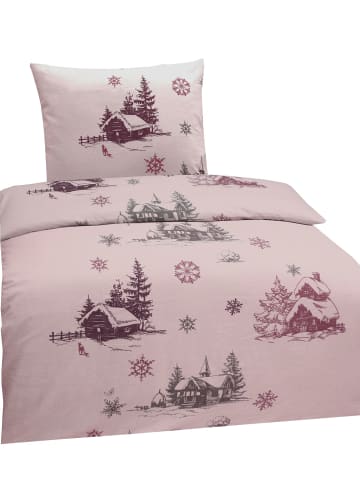 JACK 2 tlg. Biber Bettwäsche 135x200cm Winter Dreams in Rosa