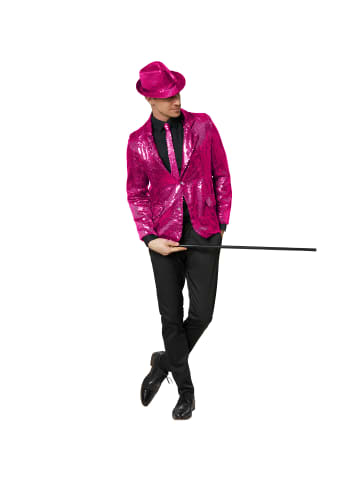tectake Herren-Jackett mit glitzernden Pailletten, pink