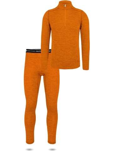 Normani Outdoor Sports Herren Merino Langarmshirt und Hose Canberra/Sydney in Orange