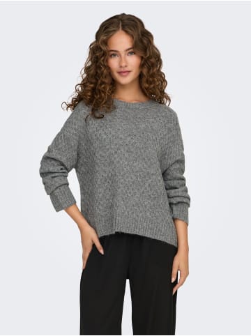 JDY Strickpullover in Medium Grey Melange