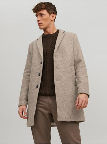 Jack & Jones Kurzer Woll Mantel Elegante Coat Übergangjacke JJEMOULDER in Hellbraun