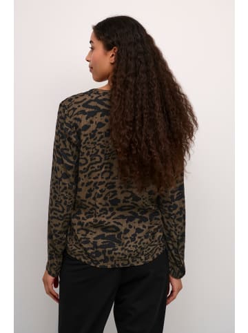 Kaffe Langarm-Bluse KAditte Regular fit in Major Brown/Black Leopard