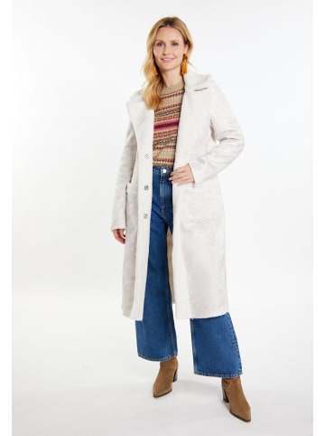 usha FESTIVAL Damen Fake Fur Mantel in Wollweiss