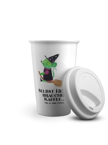 Mr. & Mrs. Panda Thermobecher Halloween-Hexen Kaffee mit Spruch in Weiß