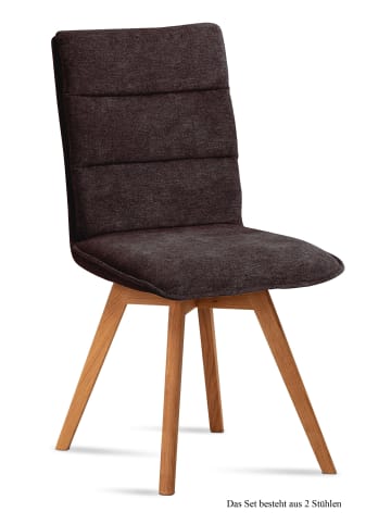 58 aufm Kessel ESSZIMMERSTUHL (2er-Set) Dobra 47x92x60 Eiche geölt/Espresso