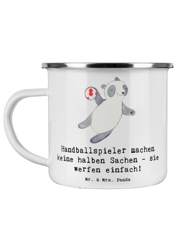 Mr. & Mrs. Panda Haferl Handball Wurf mit Spruch in Weiß