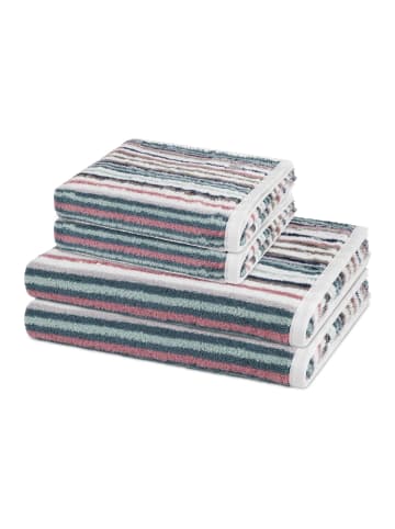 Ross 2 X Handtuch 2 X Duschtuch im Set Vita in Dunkelgrün / blau